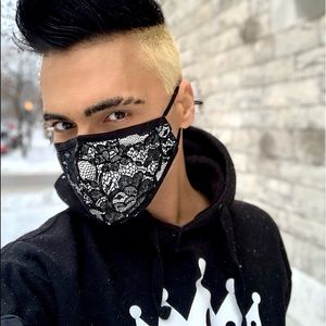 Beautiful Designer Black Lace Face Mask.